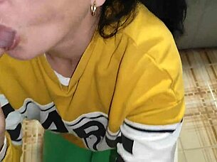 Married Milf Begs No Creampie During Sloppy Deepthroat Cum Swallow