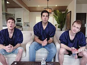 Friends gangbang girl as gamenight pussy play