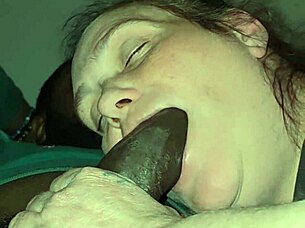 curvy bimbo stepmom slurps stepson's cock sloppily