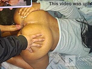 thick latina screams in pleasure as my full cock stretches her tight pussy outdoors