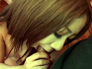 a beauty gives deepthroat 😍 asian milf licks shaved pussy 👅