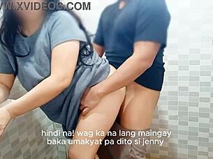 Best friend sneaks off party for bathroom quickie