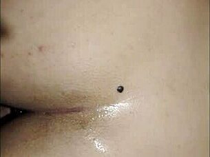 Pounding huge ass first anal toy