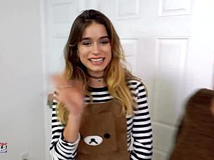 exotic brunette pamela morrison hints at sucking hard cock before pussy pounding