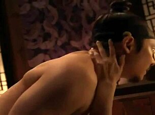 Korean babe kisses slave in steamy bdsm scene 💋🔥