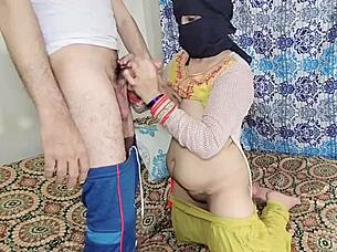 indian muslim whore rides cock cowgirl with spanking sucking handjob 😍🔥