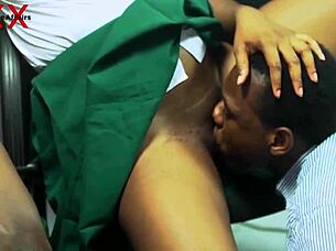 Ebony students teach head teacher double vaginal pounding