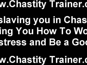 your pathetic cock deserves that tight plastic cage, slave, now beg for my handjob release