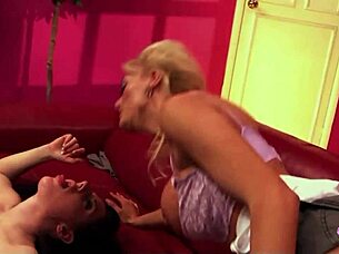 two skinny blondes and brunette go extreme anal lesbian threesome