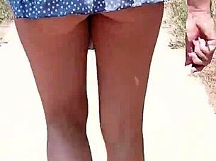 publicly naked milf flashes ass on street