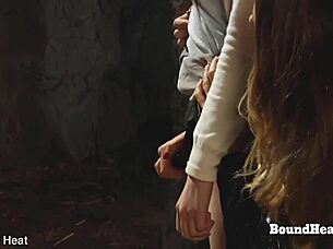 bold mistress dominates bent over big ass lesbian slave pounding strapon deep into submissive pussy