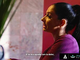 steamy nuru threesome milf boss face sits sexy intern during oily sex