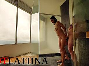 friend of my boyfriend fucks me hard in the shower - medellin colombia amateur homemade