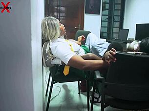 Ebony students teach head teacher double vaginal pounding