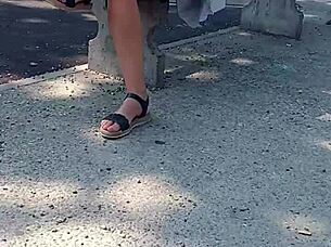 publicly naked milf flashes ass on street