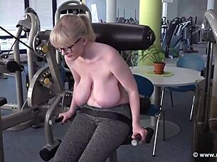 casey d's steamy workout with big tits bouncing