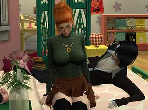 Vampire seduces chubby nerd teen for licking session