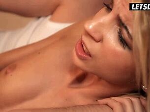 Slim blonde Missy Luv rides big dick roommate in hostel!