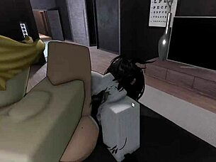 slut pussy pounded by monster bbc cum explosion in roblox sex