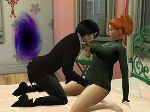 Vampire seduces chubby nerd teen for licking session