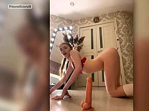 Redhead Babe Sucks Huge Cock with Passionate Gusto!