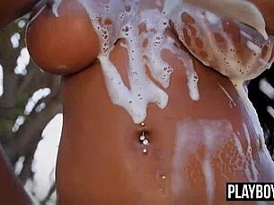 curvy ebony twins brandi and brittany bare it all car wash