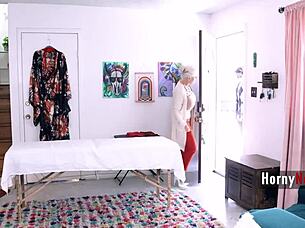 busty mature granny shocks young stud with wild sexuality