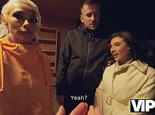 vip4k threesome erupts with colombian hotties humiliating cuckold