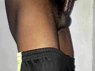 kenyan monster cock wanks huge load on cam