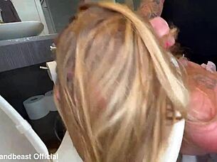 Blonde Face-Fucked Roughly On Toilet Seat