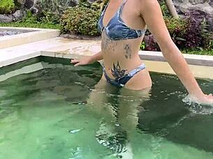 Blonde Ties Boyfriend Outdoor Footjob Tease Beautiful Girlfriend