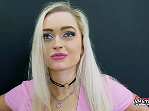 Stunning blonde kelsey starlette rides dildo then gets pussy fucked hard 😘🍆 cum swallow interview