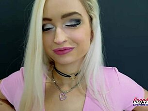 Stunning blonde kelsey starlette rides dildo then gets pussy fucked hard 😘🍆 cum swallow interview