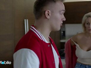 Bombshell Milf's Tits and Body Painted with Hot Cum Explosion