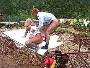 freaky tanned japanese teen seduces stranger for outdoor creampie