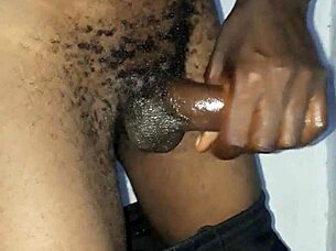 kenyan monster cock wanks huge load on cam