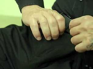 Shaved Russian blonde double fucked by two cocks!