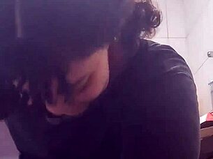 Thick curvy milf bends over kitchen counter for taboo pounding