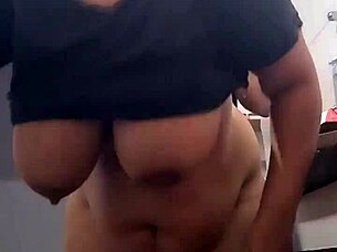 Thick curvy milf bends over kitchen counter for taboo pounding