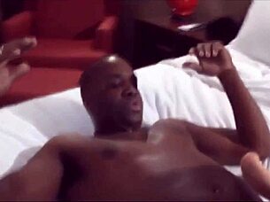 sloppy interracial cuckold seconds drip from stretched hole