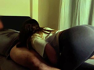 stepdad blows load in seconds on my bouncing ass