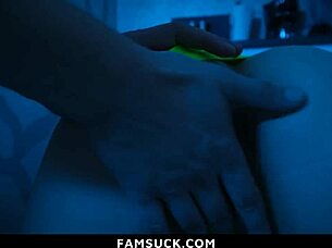 stepsis lilly bends over for blackmail suck and fuck