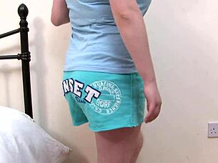 Curvy Busty Brunette Teases Stockings Striptease Big Natural Tits Assets