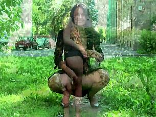 blonde teen flashes her shaved pussy in city center thrill