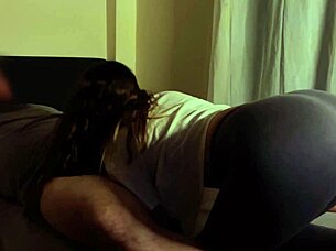 stepdad blows load in seconds on my bouncing ass
