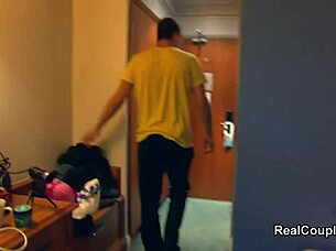 Real couple rims and sucks hidden hotel cam fun