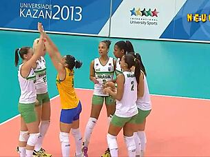 voyeur spies sexy brazilian volleyball babes closely