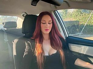 italian milf artemisia love smokes fetish-style in car 🚗💨 big tits bouncing outside 😍