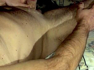 mature solo strokes huge cock to explosive nighttime orgasm