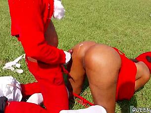 Santa Slams Young Horny Mistress Hard At Christmas Party!
